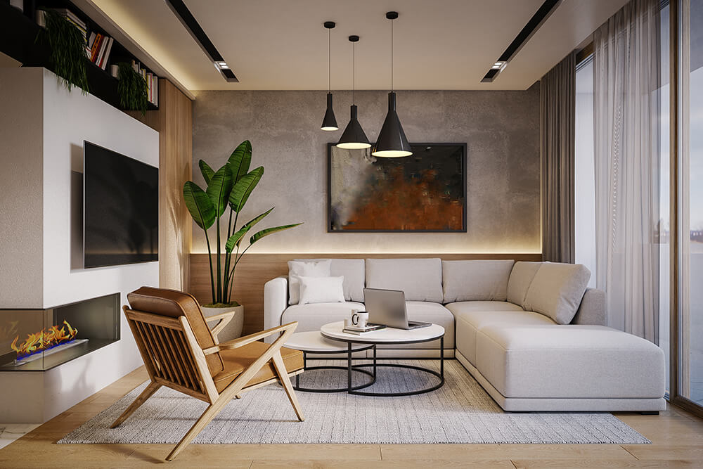 living room that looks modern