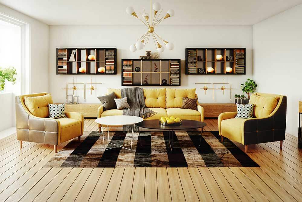 yellow living room