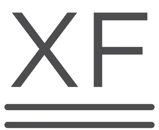 XF letters with two lines underneath