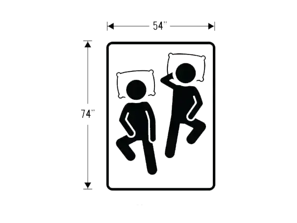 Full mattress size dimensions with two people