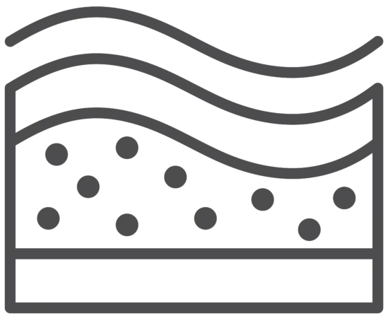 Memory foam mattress with airflow design illustration