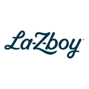 La-Z-Boy logo in navy blue script on white background.