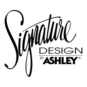 Signature Design by Ashley logo in black and white.