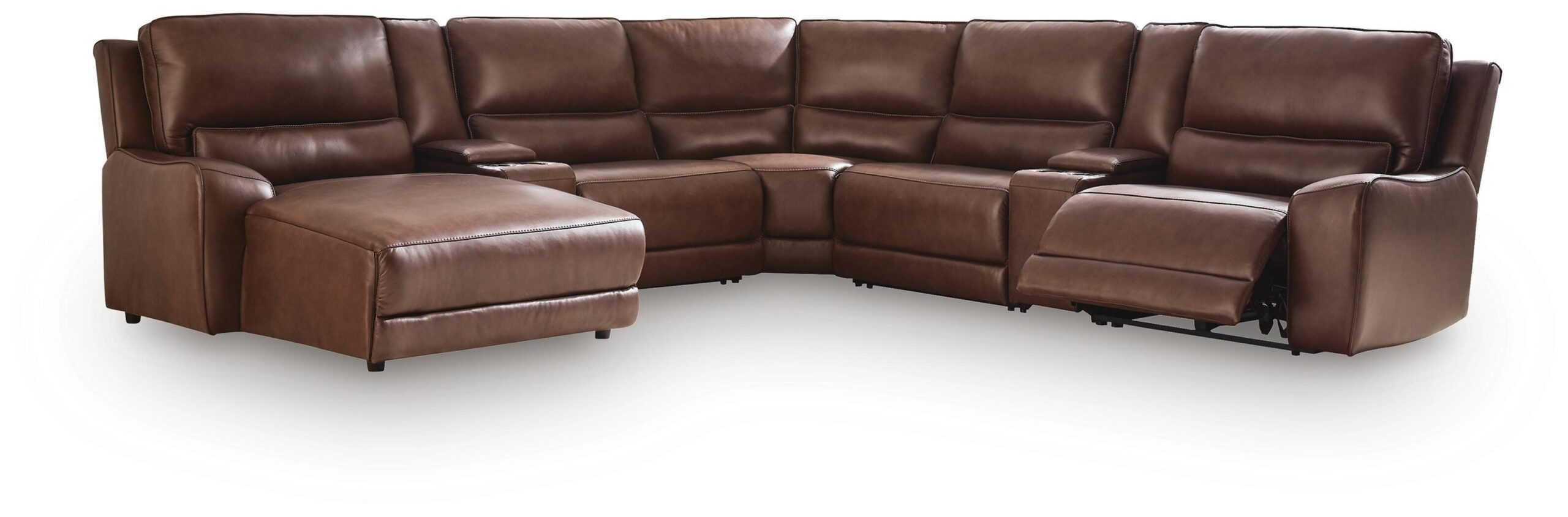 00382d144c4fe4567c5f313b121cc12e DeepWakes 7-Piece Reclining Sectional with Chaise and Storage Consoles - Image 1