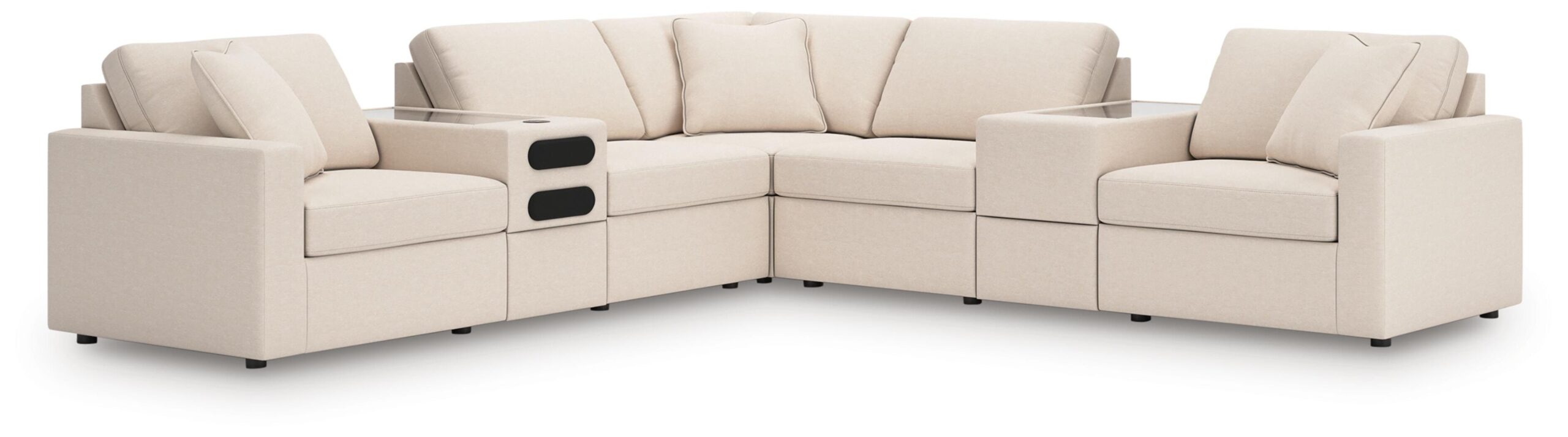 00e075ed4eab9989e41fab6805b4bac4 Modmax 7-Piece Balanced Sectional with Audio and Storage Consoles - Image 1