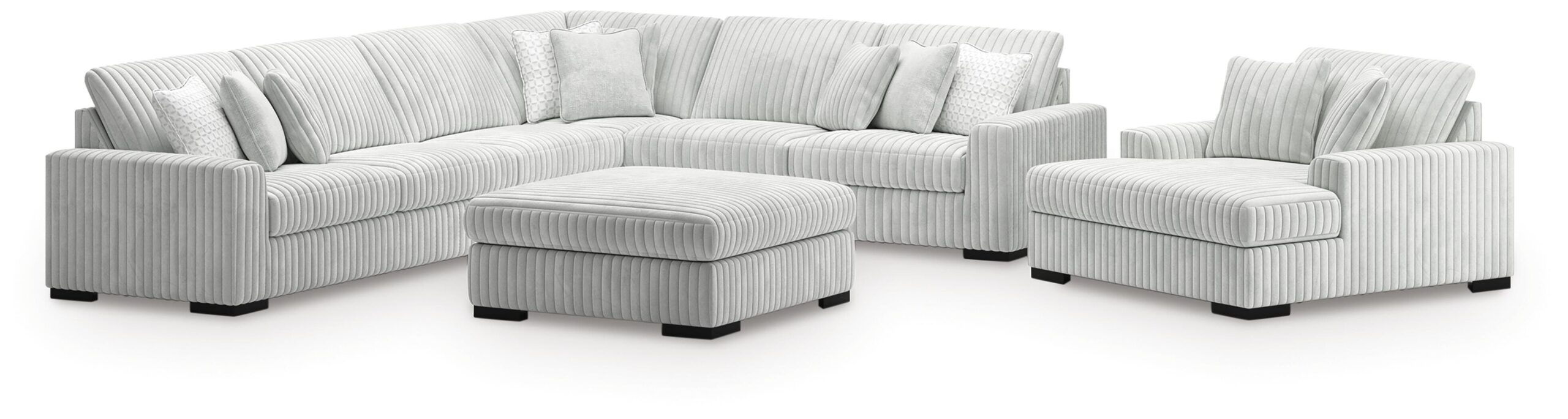 02de28bf74ab6b98d25a7eeb03943cc0 Stupendous 4-Piece Sectional, Oversized Chaise and Ottoman - Image 1