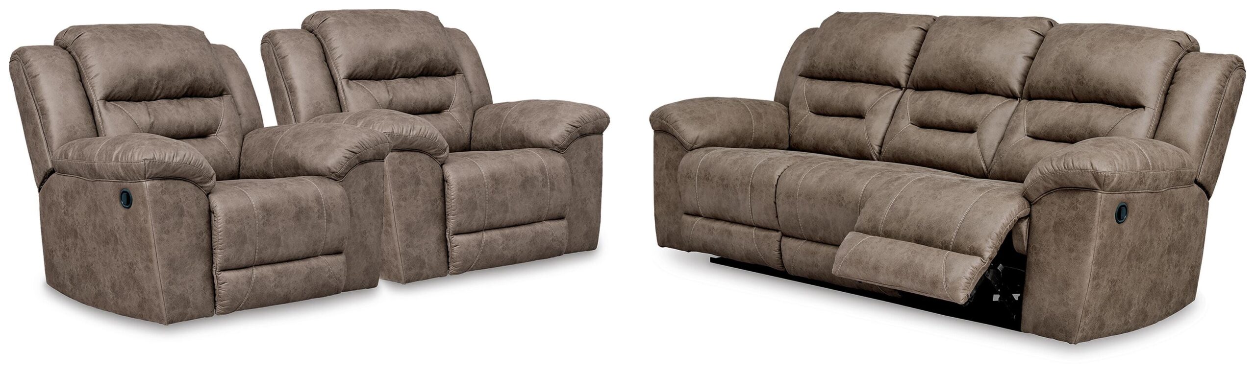 04f7464e8115a64f87f0495fd0e246d5 Stoneland Reclining Sofa and 2 Recliners - Image 1