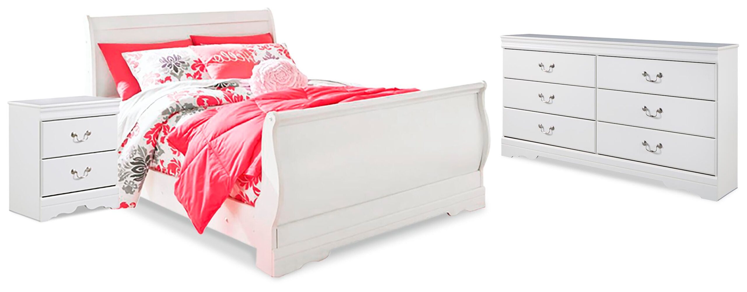 0db2394cfdc56f4d57fc5ba9dace3c17 Anarasia Full Sleigh Bed, Dresser and Nightstand - Image 1