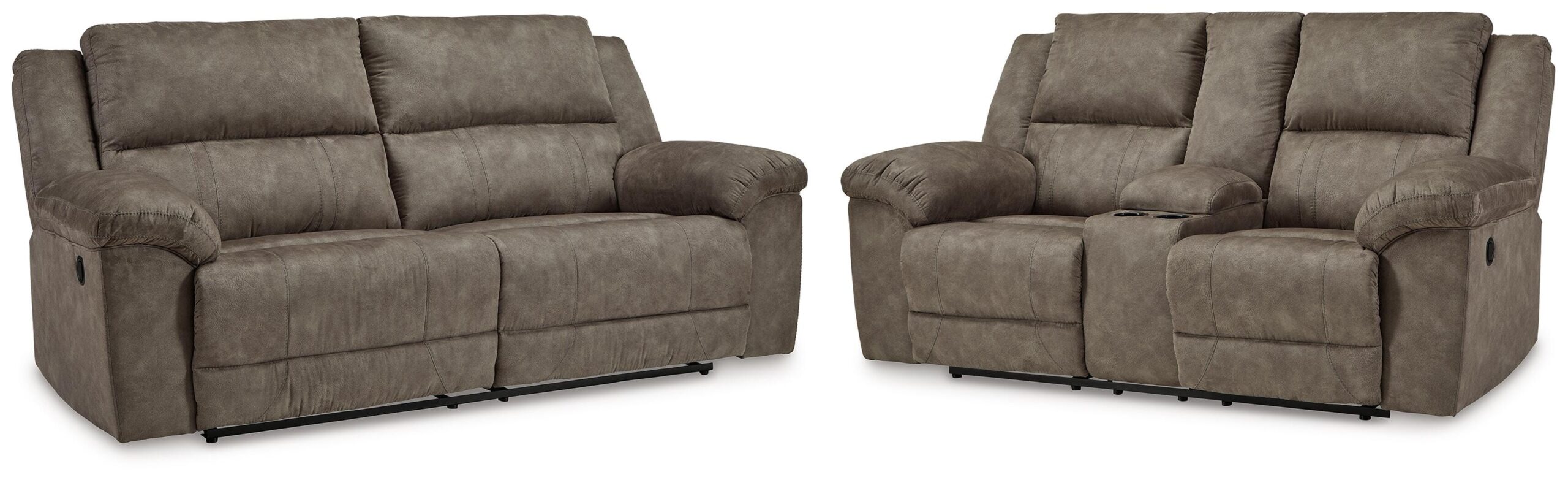 18d64bd2f3cfebf71758a0d9ce64b7c5 Laresview Reclining Sofa and Loveseat - Image 1