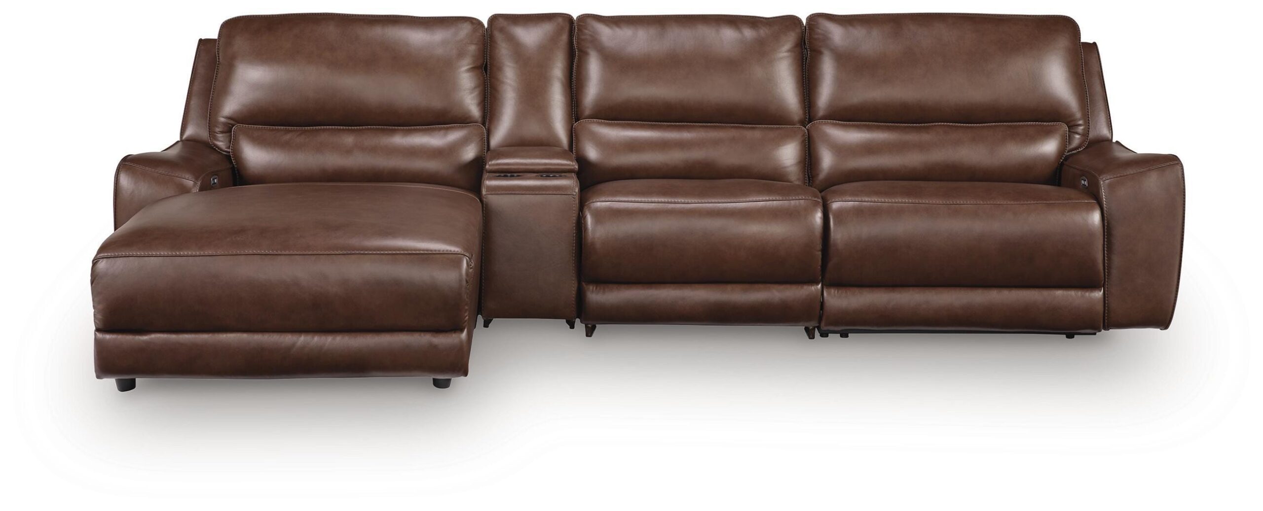 18eba97b68f5c23fb884f534068d02d8 DeepWakes 4-Piece Reclining Sectional with Chaise and Storage Console - Image 1