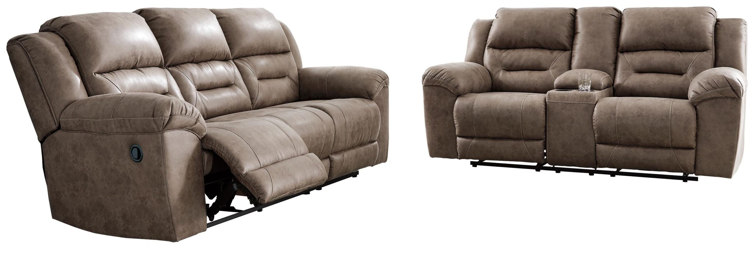 19b2f1f190c22916a16df6c6d2326b43 Stoneland Reclining Sofa and Loveseat - Image 1