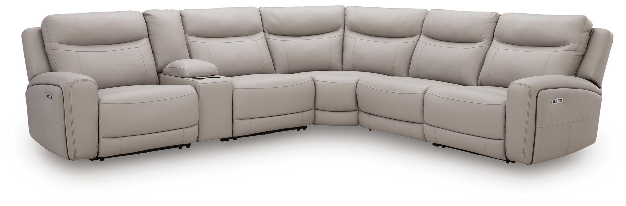 1ac863266d7d1d70ae32efc23f00db6d Gravier 6-Piece Power Reclining Sectional with Storage Console - Image 1