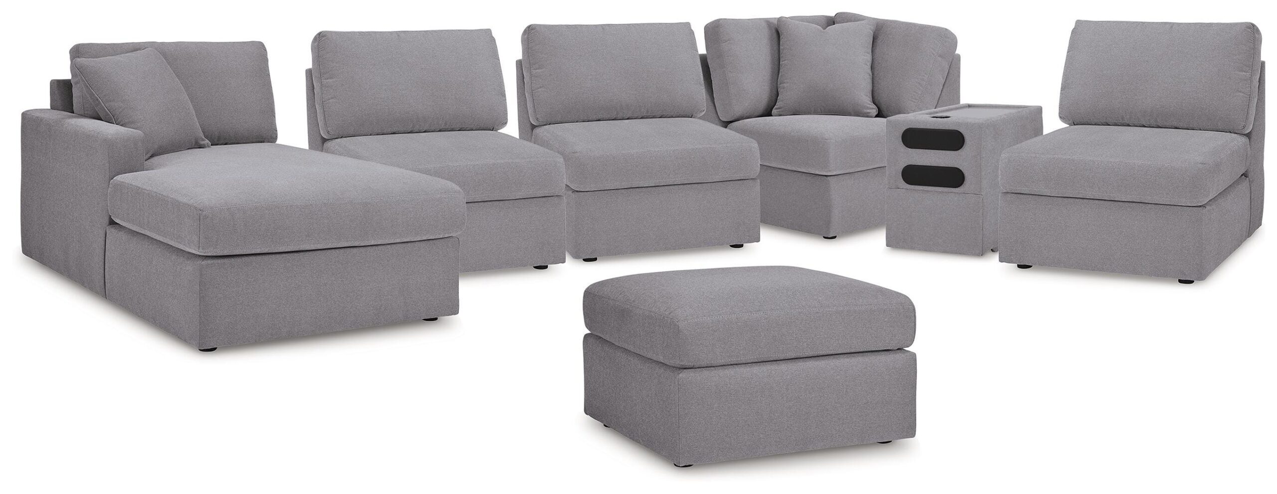 1afda279dff4ed6a0b5c4756f100637c Modmax 6-Piece Sectional with Chaise and Ottoman - Image 1
