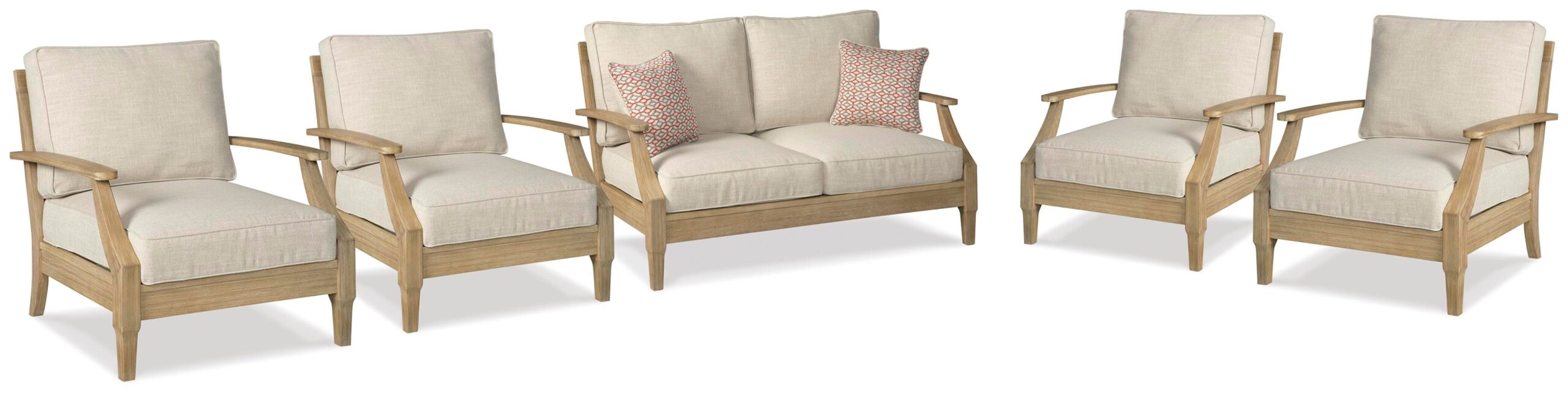 1c92ec57098bc397a3da666db9e933d0 Clare View Outdoor Loveseat and 4 Lounge Chairs - Image 1