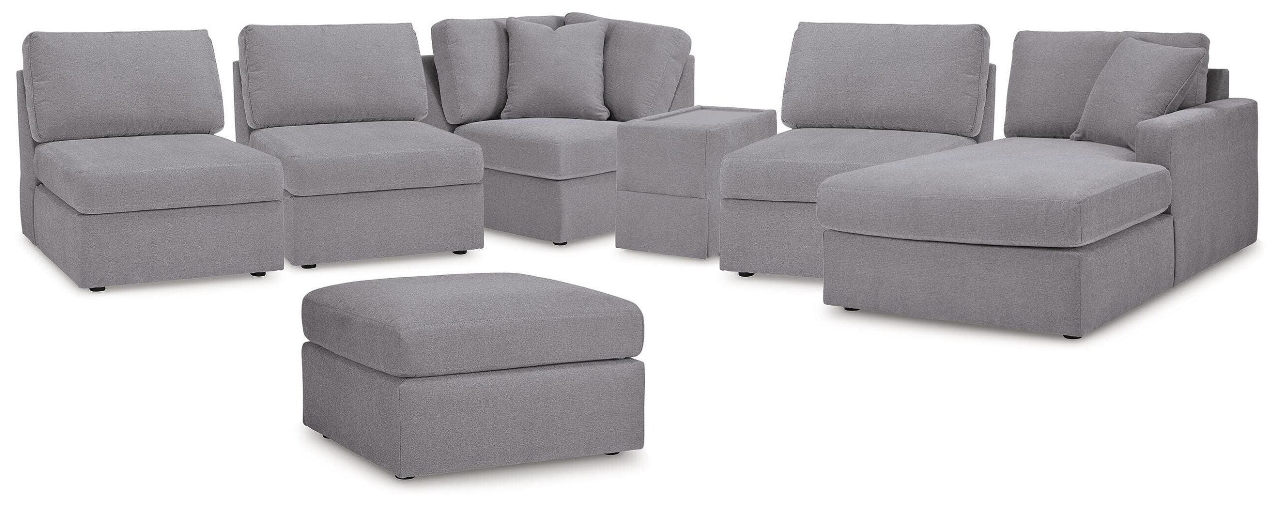 20ccca6cda889b56e40e40906e9e49ee Modmax 6-Piece Sectional with Chaise and Ottoman - Image 1
