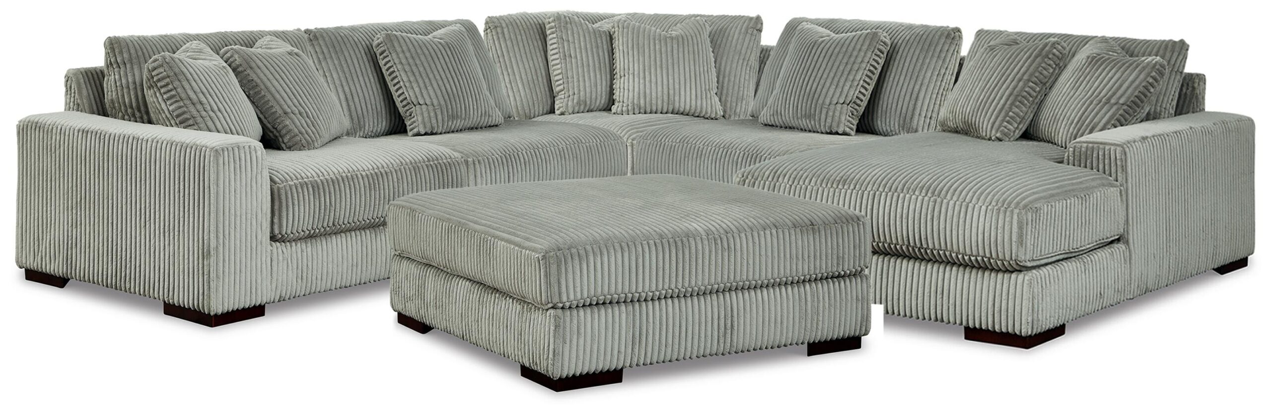 2226a4afe1380b6de8cc2889444a39cd Lindyn 5-Piece Sectional and Ottoman - Image 1