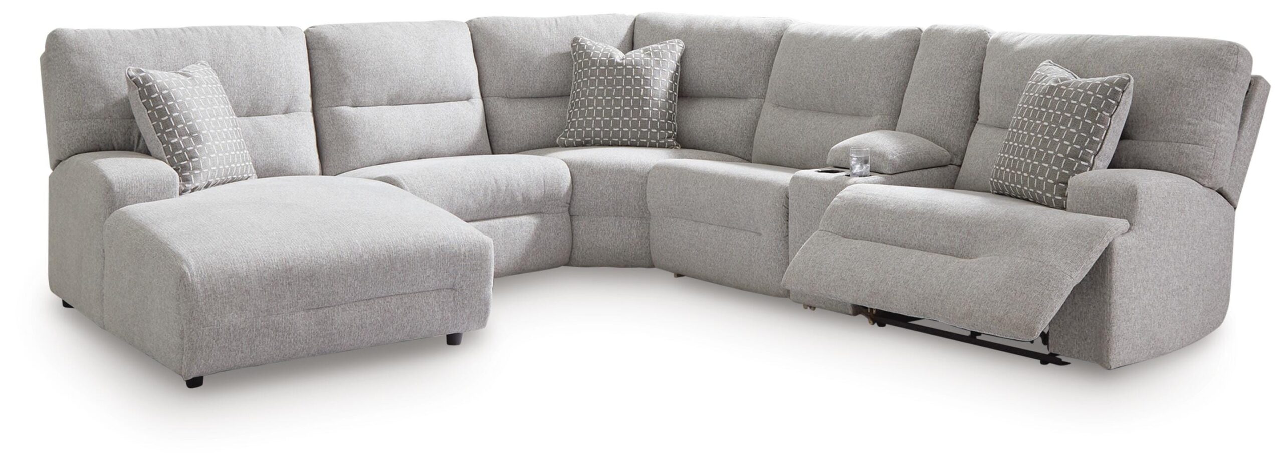 26a97d71fc67a5508a2a4478c7ede8e7 Acklen Place 6-Piece Power Reclining Sectional with Chaise - Image 1