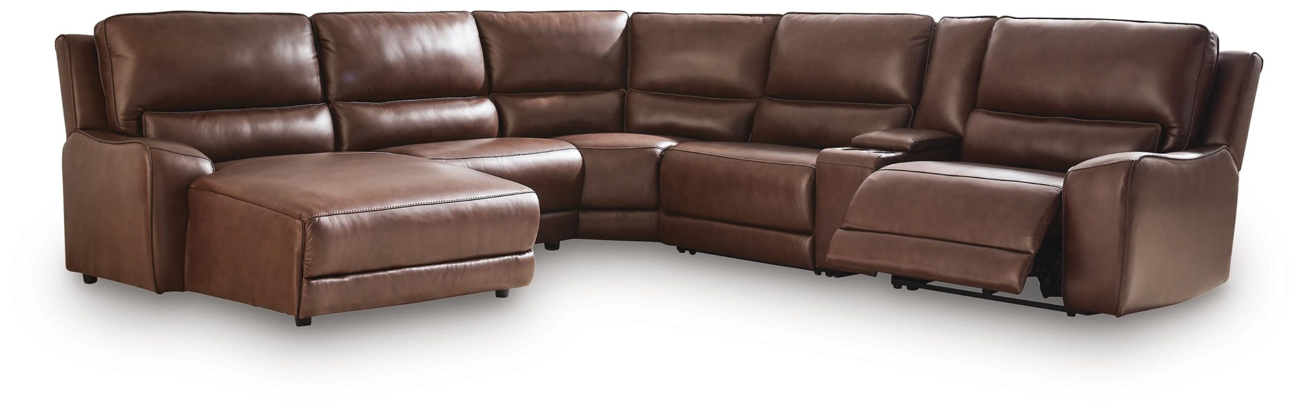 26ef2bb7071dba6b1a06da3774e3aa1f DeepWakes 6-Piece Power Reclining Sectional with Chaise - Image 1