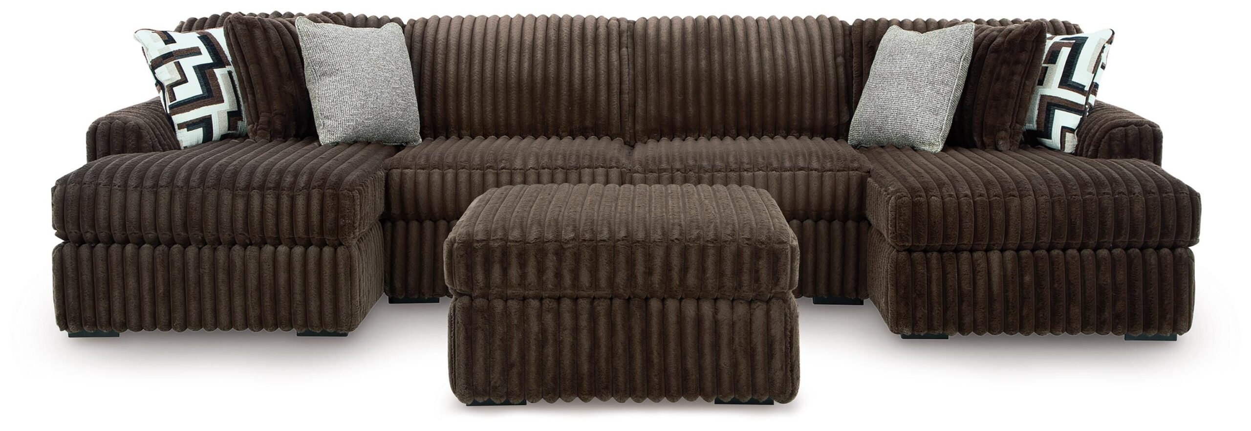 28f4902fd2a8a713aadb7a5d19c2e671 Midnight-Madness 3-Piece Double Chaise Sectional and Ottoman - Image 1