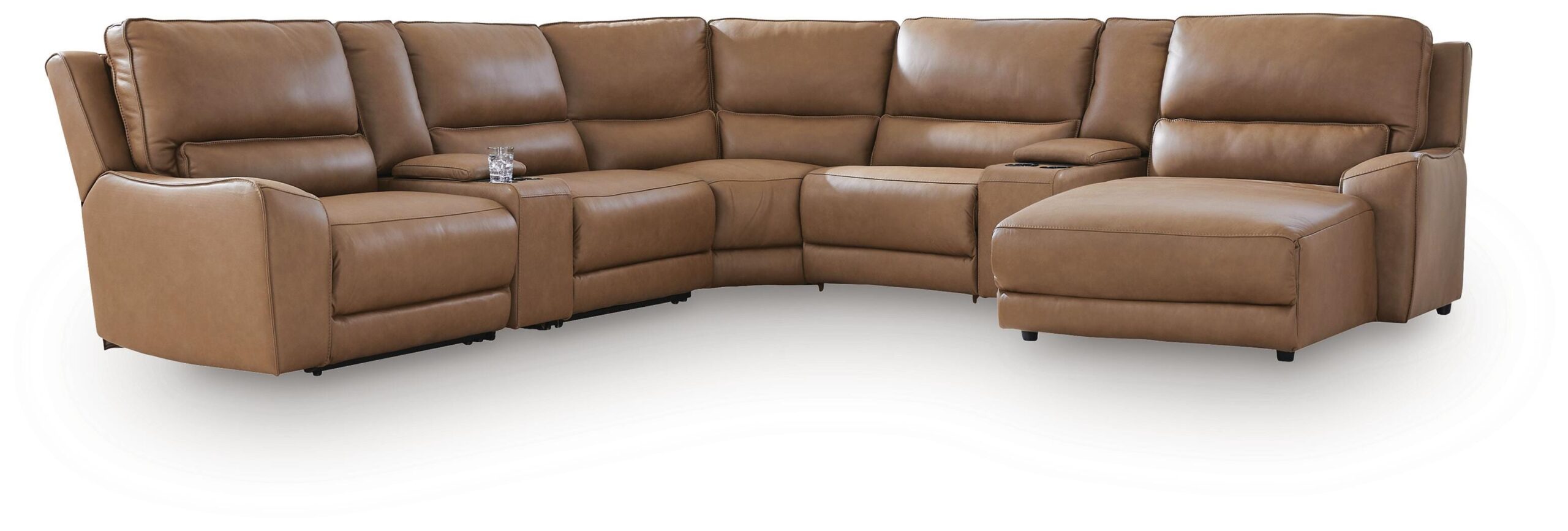 2906275d2cb0899bd7418c9f8adc6aa8 DeepWakes 7-Piece Reclining Sectional with Chaise and Storage Consoles - Image 1