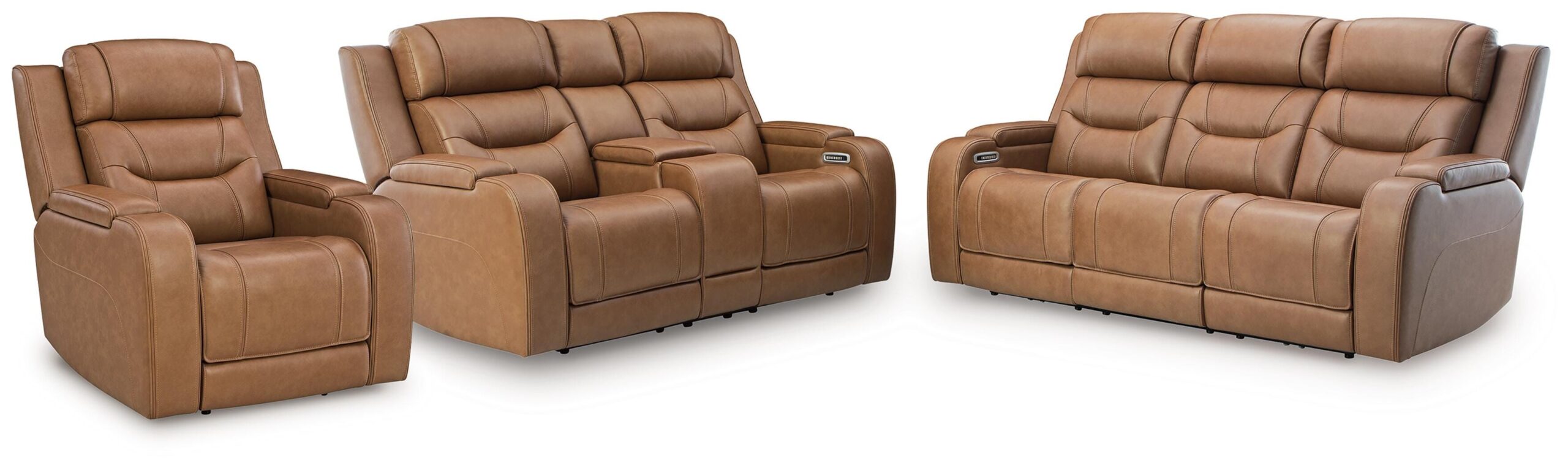 2bca7d9c6d9c0b0b691e9d74cd2608c8 Knightington Power Reclining Sofa, Loveseat and Recliner - Image 1