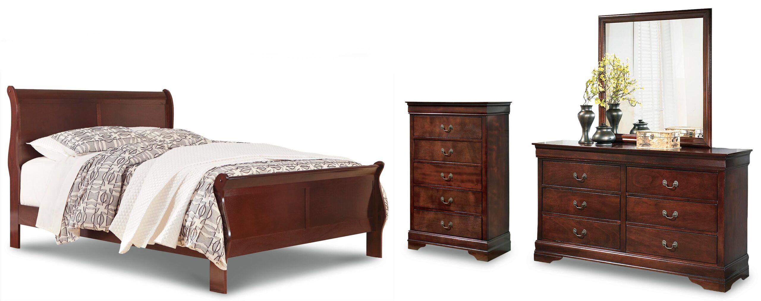 2ca96d1187c58331a48feba5c1f70330 Alisdair Queen Sleigh Bed, Dresser, Mirror, and Chest - Image 1