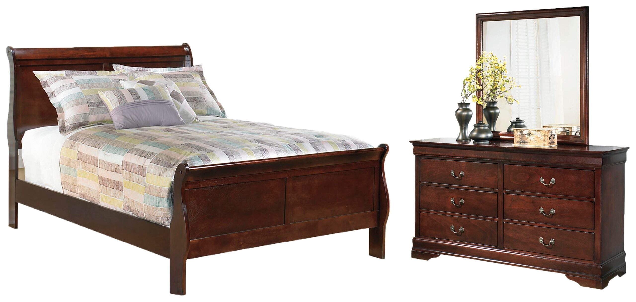 32db2440c23cfd81965bb824d89a1c0f Alisdair Full Sleigh Bed, Dresser and Mirror - Image 1