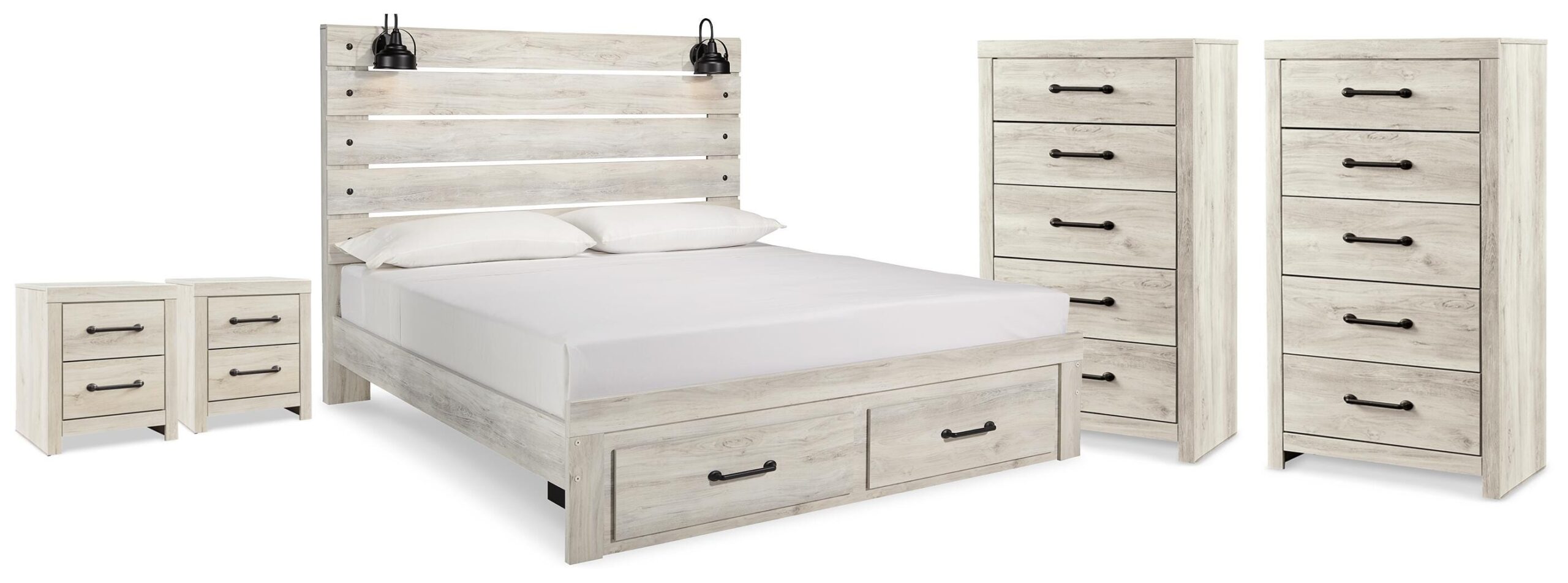 330479058995182d0ed6f0f60e2581a0 Cambeck King Panel Storage Bed, 2 Chests and 2 Nightstands - Image 1