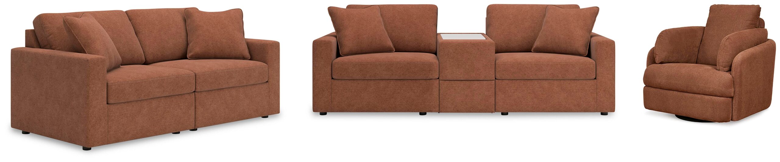 33e1177dc8b00642a1f717b2311b4875 Modmax 3-Piece Sectional Sofa, 2-Piece Sectional Loveseat and Swivel Glider Recliner - Image 1