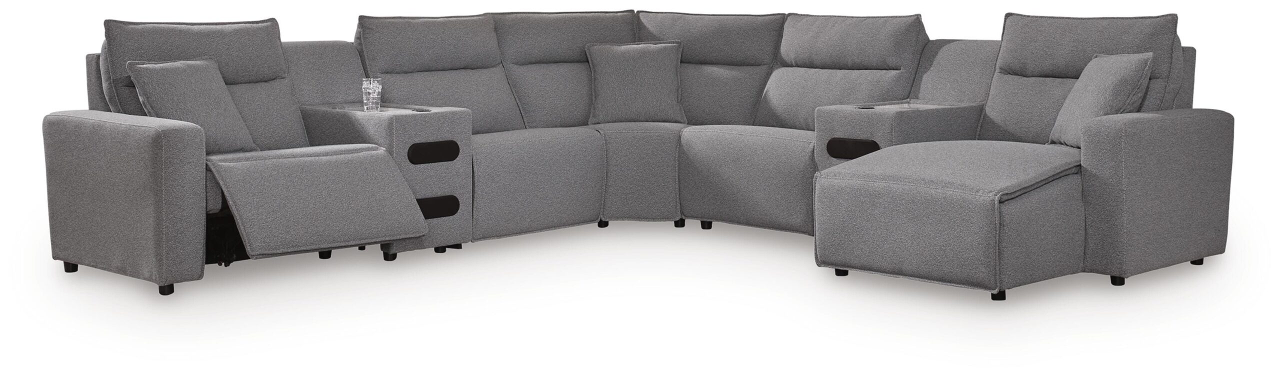 3554f869784b50bf2f173ed3bd325bf5 Modmax II 7-Piece Power Reclining Sectional with Chaise and Audio Consoles - Image 1
