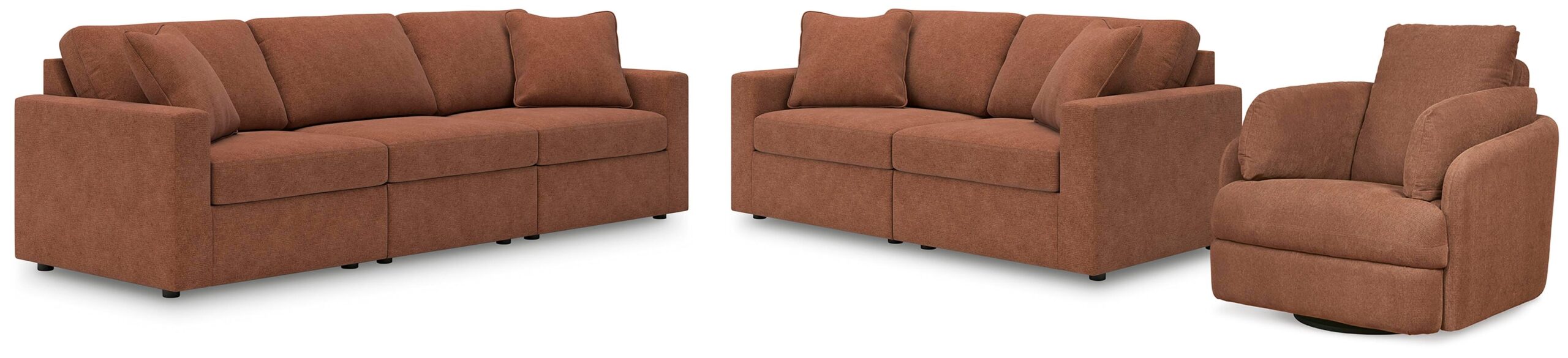3a0cba3341a6e1428b907447b0499096 Modmax 3-Piece Sectional Sofa, 2-Piece Sectional Loveseat and Swivel Glider Recliner - Image 1