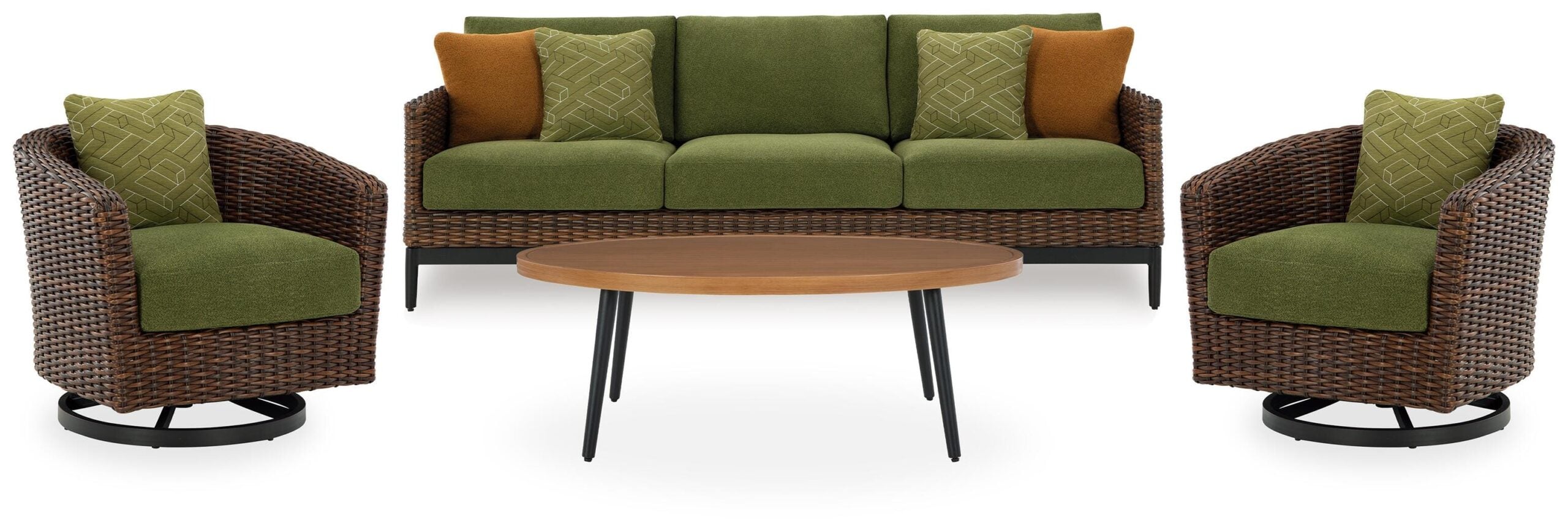 3a1940cef8d277059a0fe90463d708dd Horizon Hall Outdoor Sofa, 2 Lounge Chairs, Ottoman and Coffee Table - Image 1