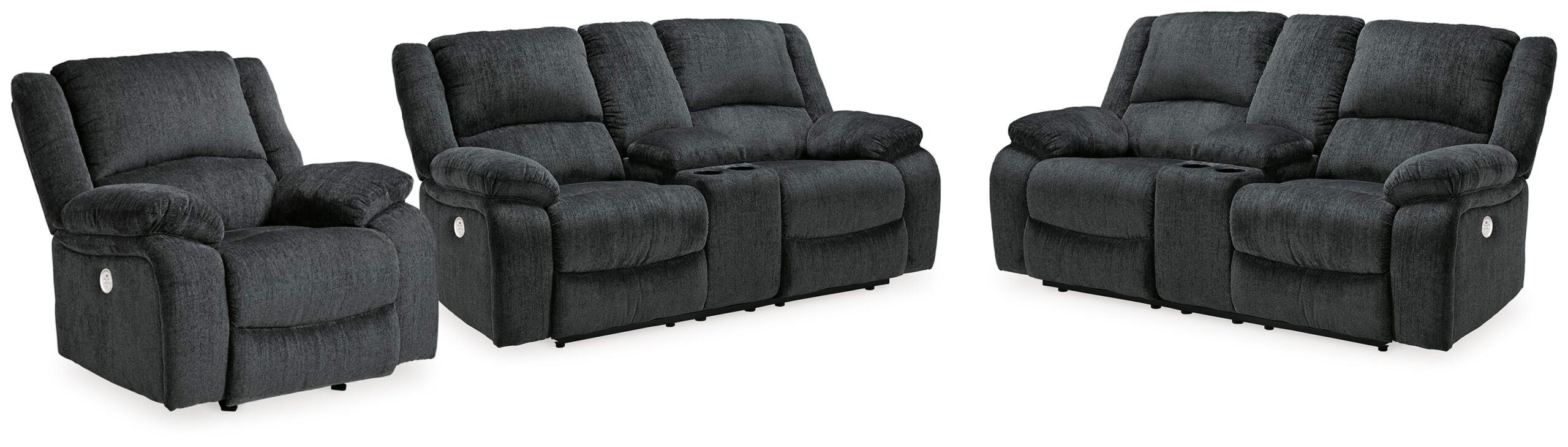 3f2787c8f01ac583b929bcff53890661 Draycoll 2 Power Reclining Loveseats and Recliner - Image 1