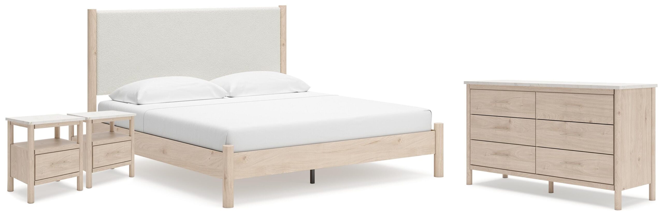 40f03f06f317c635ad292efa38d7ff70 Cadmori King Panel Bed, Dresser and 2 Nightstands - Image 1
