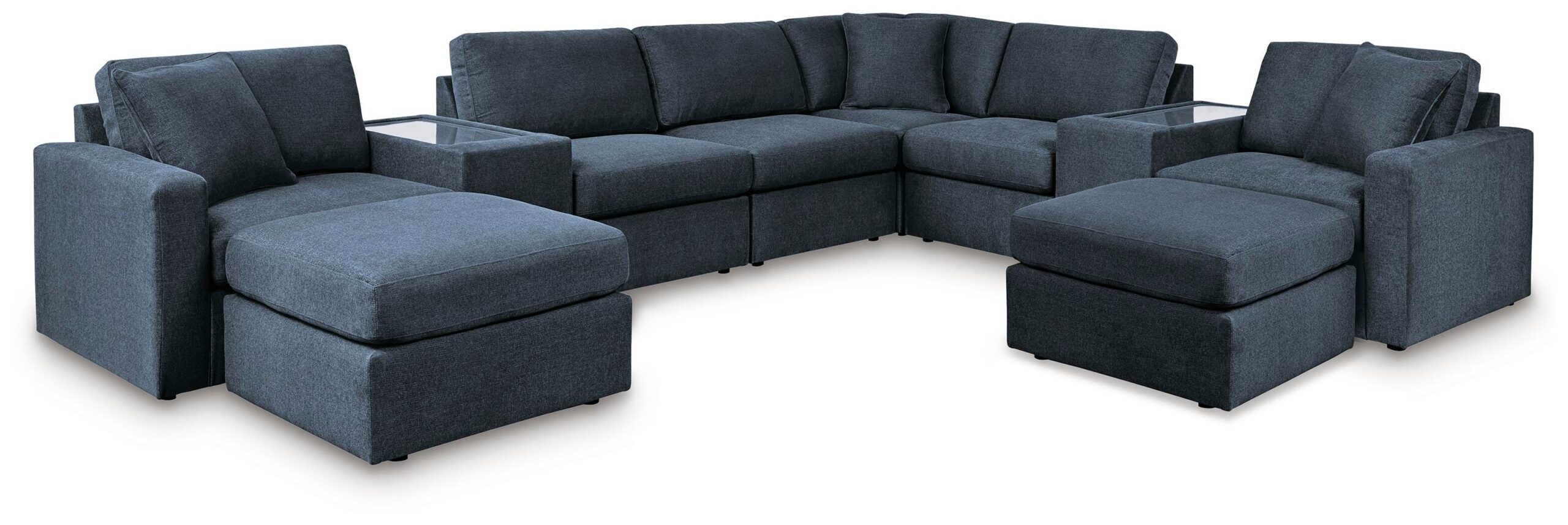 41a58b8cb7aab1cefea95d09734a8418 Modmax 6-Piece Sectional and 2 Ottomans - Image 1