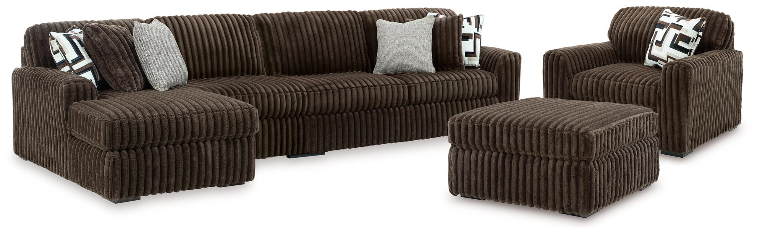 426fdc60cb6ee258c739204031ee7701 Midnight-Madness 3-Piece Sectional, Oversized Chair and Ottoman - Image 1