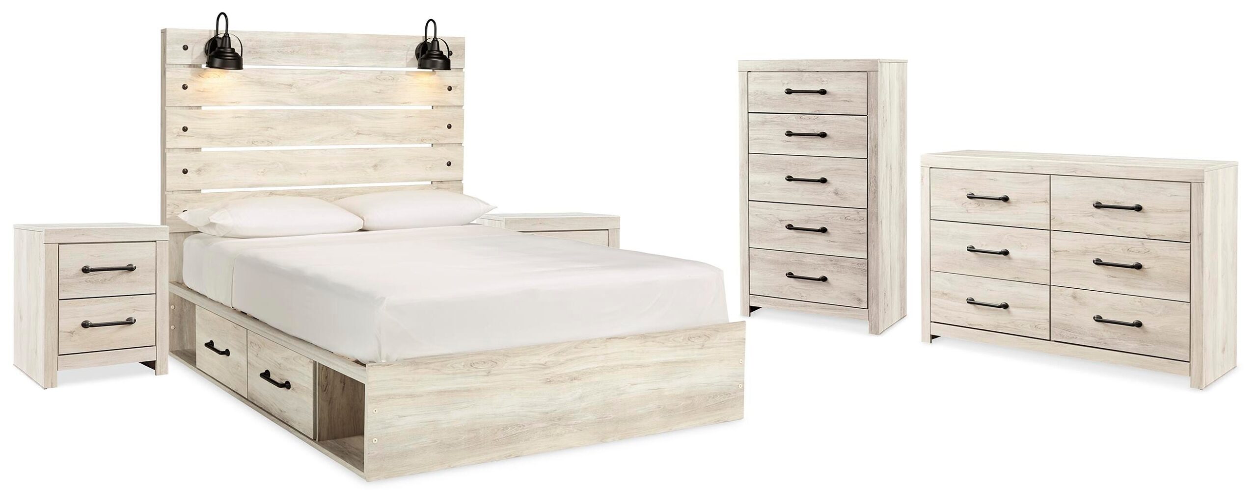 435368ad1844545b3318485c05266cfa Cambeck King Storage Bed, Dresser, Chest and 2 Nightstands - Image 1