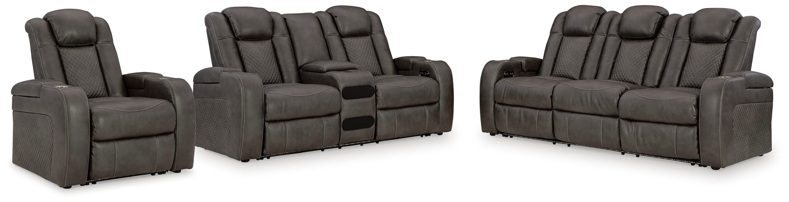 4c3636cf5235d2151f6e1d93ecc5f10d Fyne-Dyme Power Reclining Sofa, Loveseat and Recliner - Image 1
