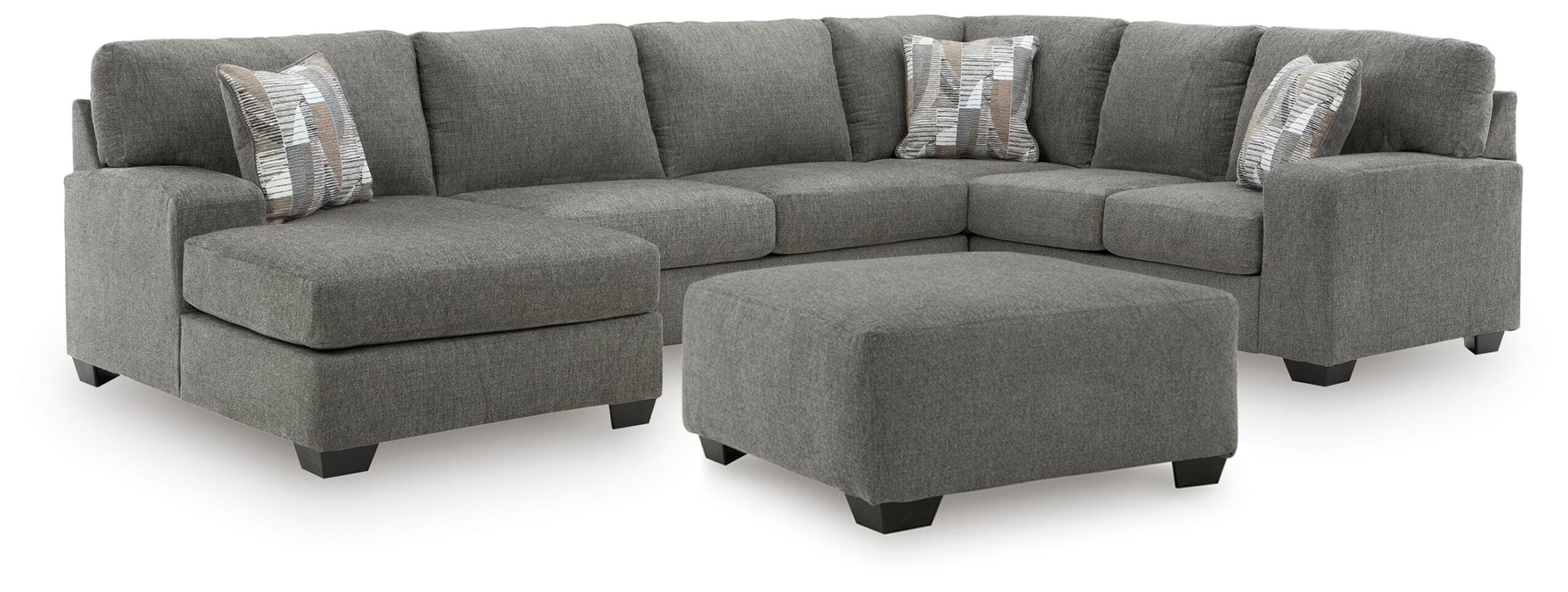 4cf4f4bd5f8acc085247aabab306dd36 Clarington 3-Piece Sectional and Oversized Ottoman - Image 1