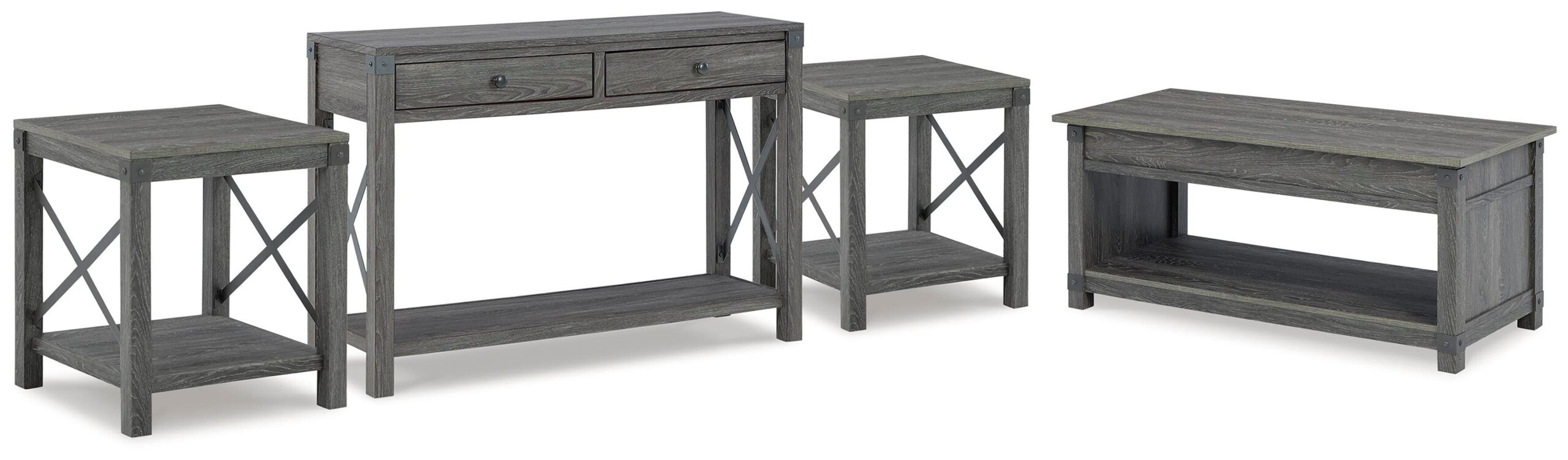 4d4363a8d2e64e1c3c7647dc834a3dcd Freedan Lift-top Coffee Table, 2 End Tables and Console - Image 1