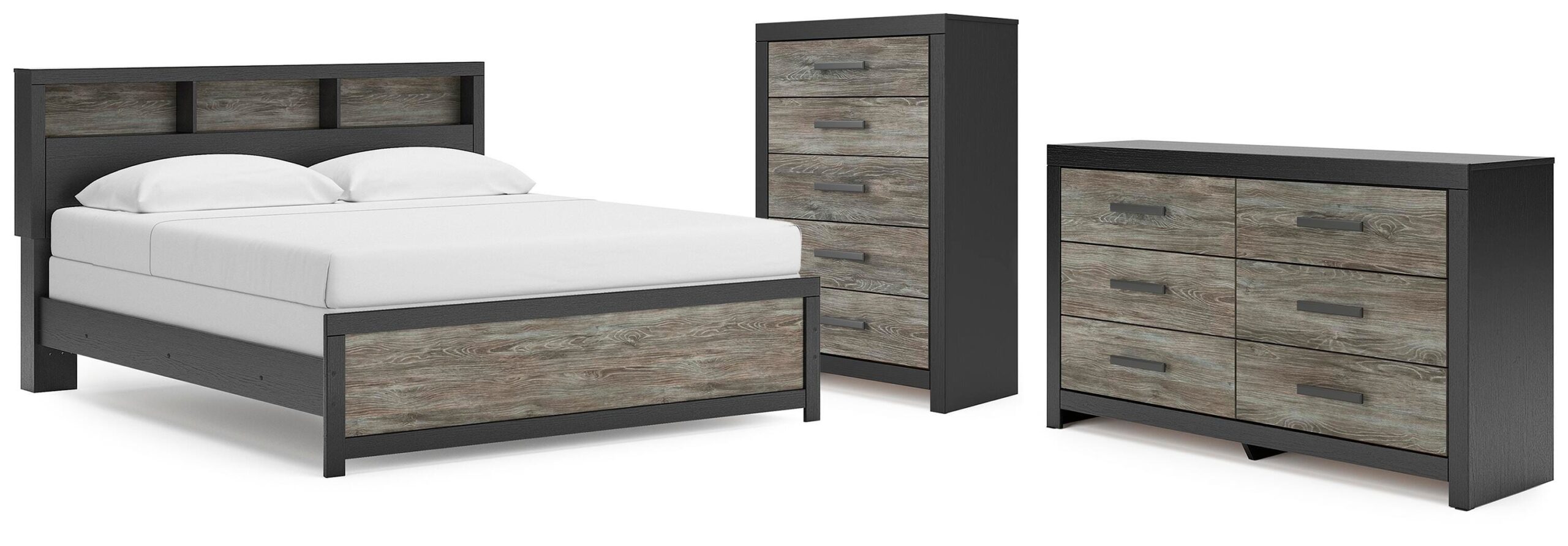 4d77df567da4f36b5ee962cd4b3a287b Broachmyn King Panel Bed, Dresser and Chest - Image 1