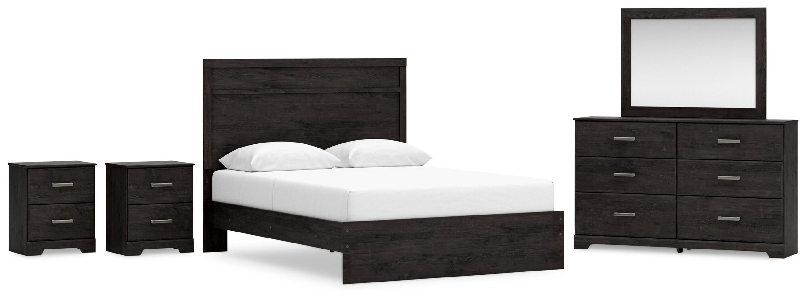4dd273a1c96cb7f2856a8ea5dd957509 Belachime Queen Panel Bed, Dresser, Mirror and 2 Nightstands - Image 1