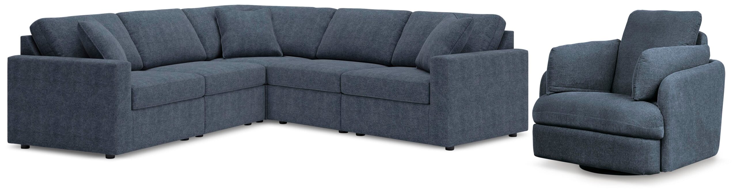 512a365be2e61a329a6caebb9e74b894 Modmax 5-Piece Sectional and Swivel Glider Recliner - Image 1