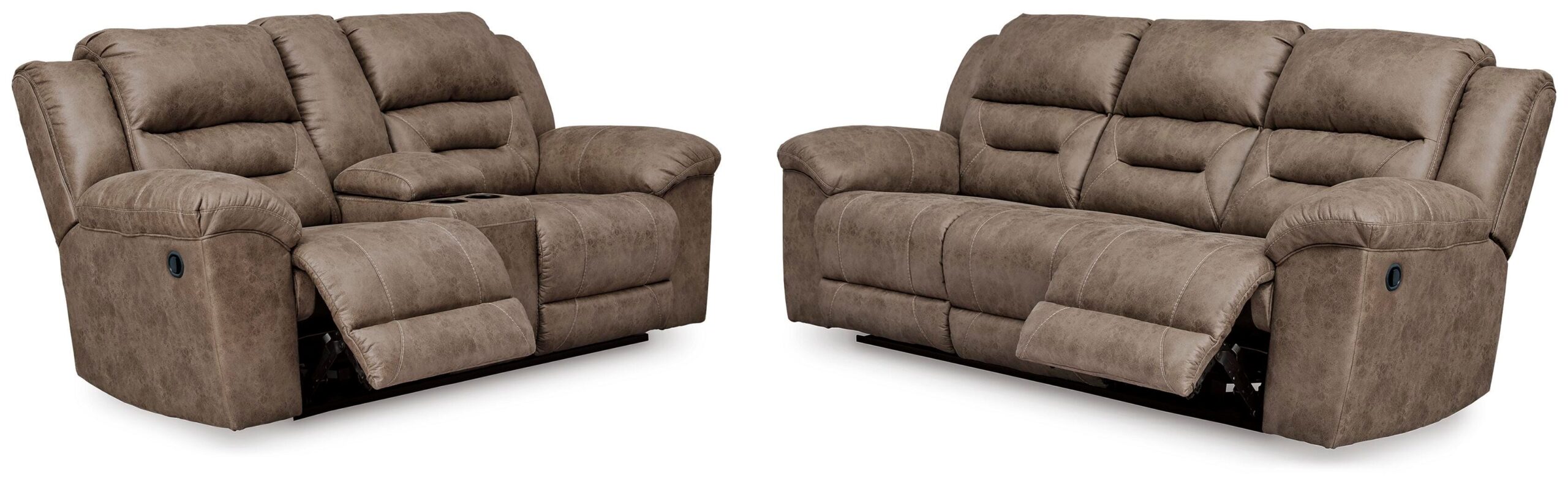 5430f4ab497c018788b2f1610d2ec423 Stoneland Reclining Sofa and Power Reclining Loveseat - Image 1