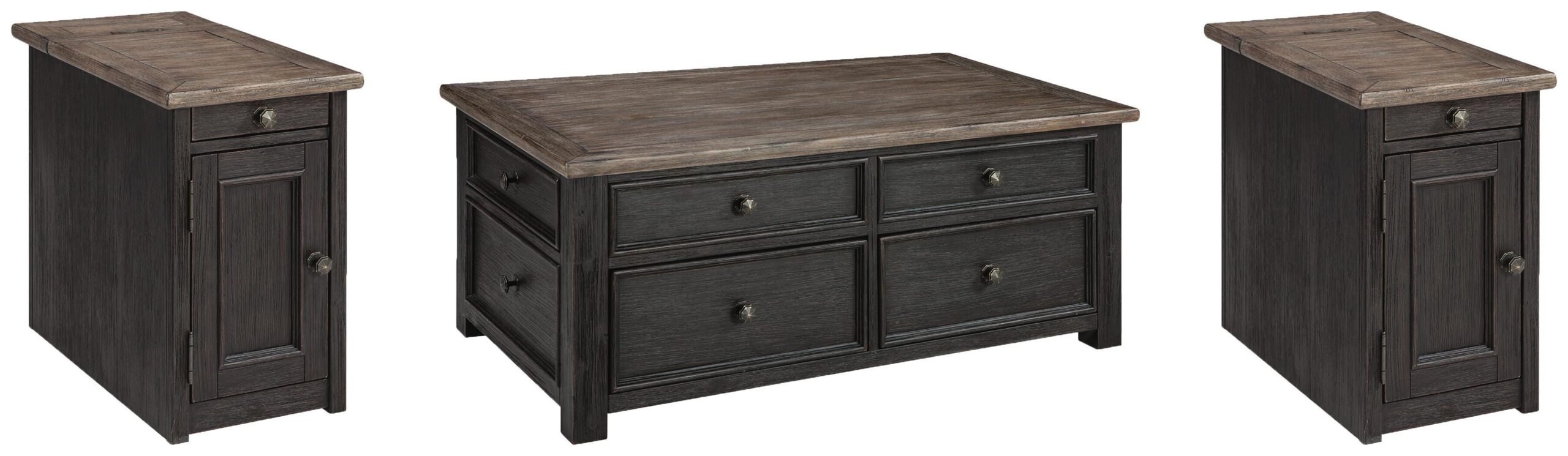 592163b61c3545bbe16cef68a6ecb0cd Tyler Creek Coffee Table and 2 Chairside End Tables - Image 1