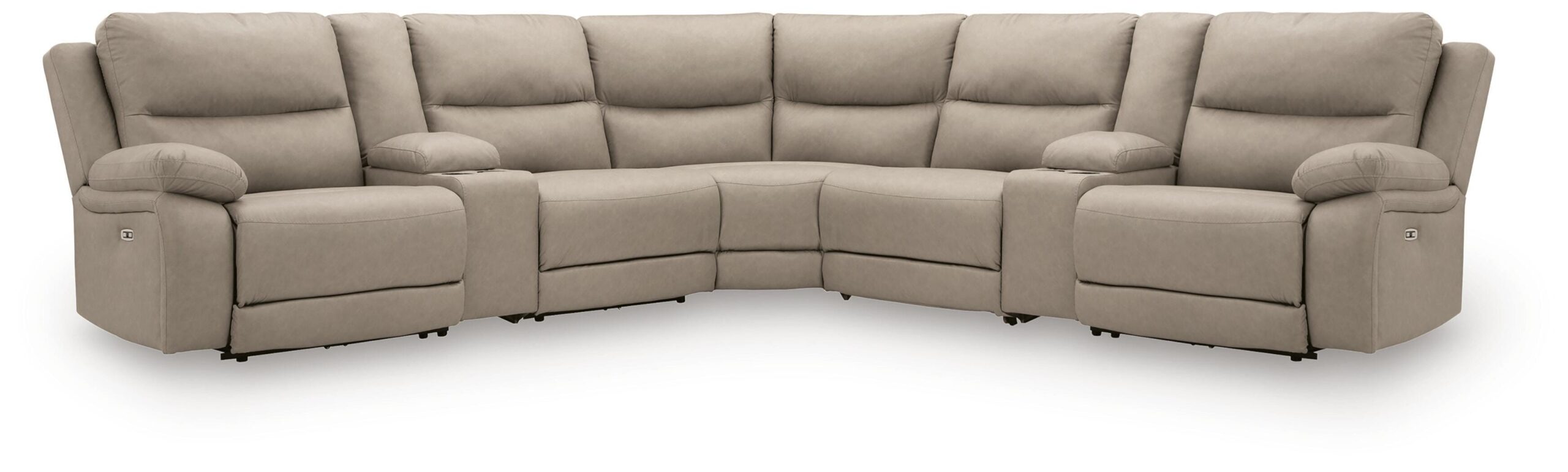 593e33582de9e75ac9ea55c324403909 Narwhal Place 7-Piece Reclining Sectional with Storage Consoles - Image 1