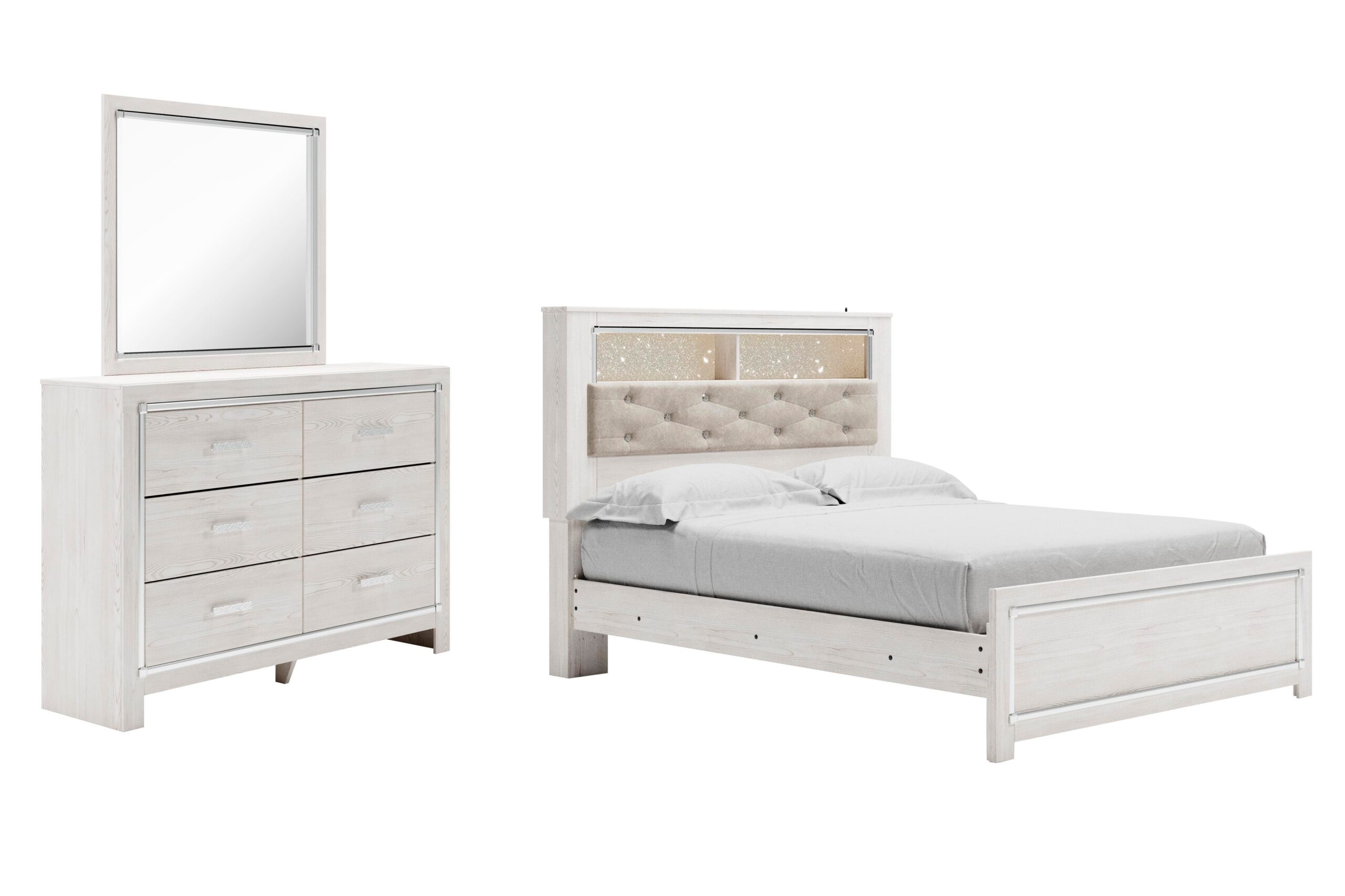 59bd20453abdf7f7284cae25f4f0cfff Altyra Queen Panel Bookcase Bed, Dresser and Mirror - Image 1