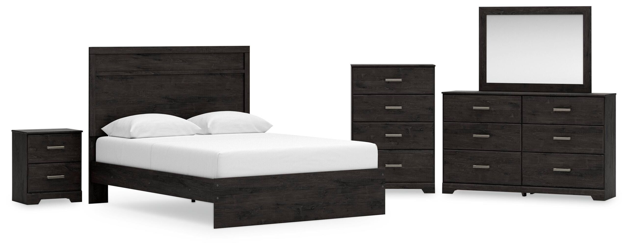 5b29b45cee80fba137c1ac83bd73572c Belachime Queen Panel Bed, Dresser, Mirror, Chest and Nightstand - Image 1