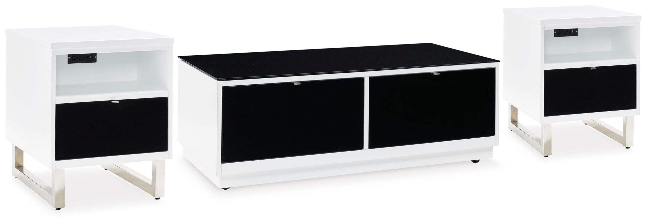 5c43f8e9fdf2bcb8ff62e19f13bdf0fe Gardoni Coffee Table and 2 Chairside End Tables - Image 1