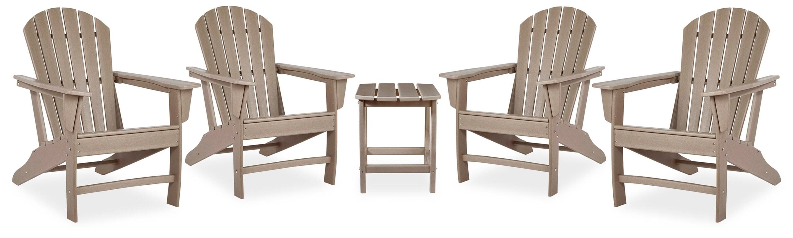 5c47ec39357a0b9ca52866a78a2f07ee Sundown Treasure 4 Adirondack Chairs and Outdoor End Table - Image 1